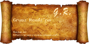 Grusz Roxána névjegykártya
